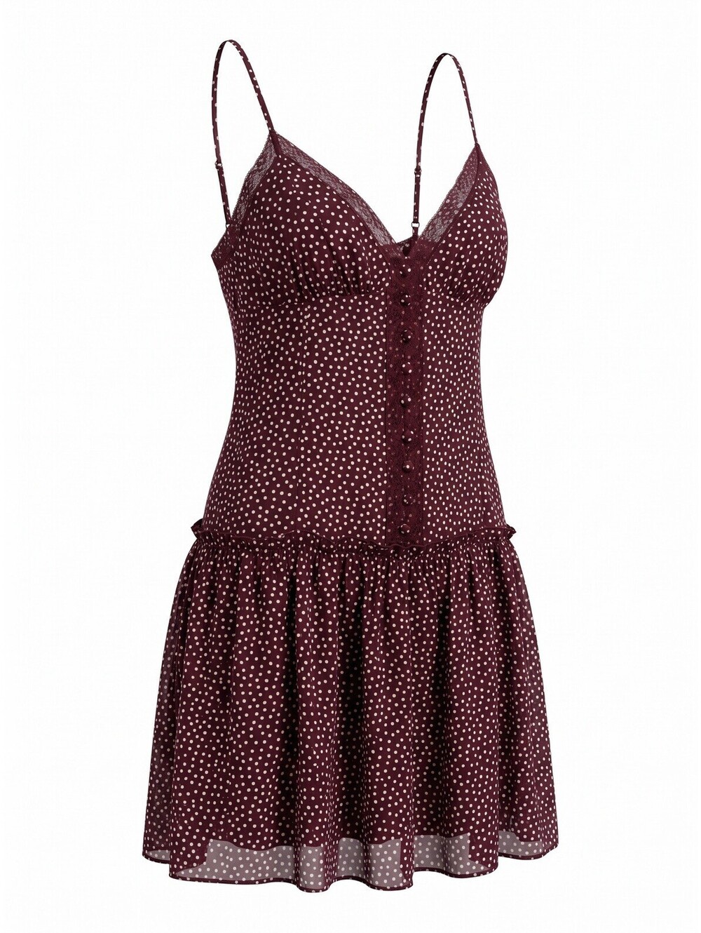 $218 Reformation NWT Brown Polka Dot Mini Dress Size 12